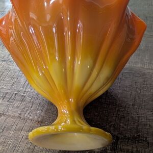 Vibrant Orange and Yellow Glass Vase